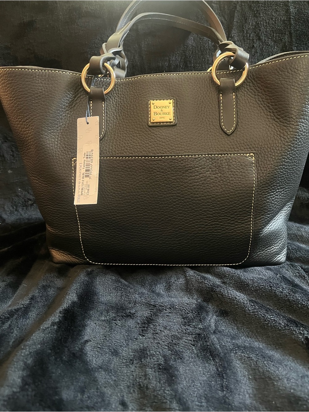 Dooney & Bourke Black Pebble Leather Tote Bag